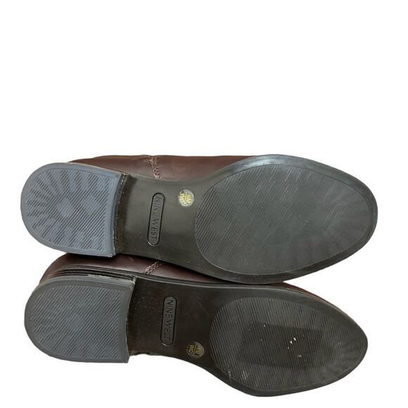 NINE WEST DARK BROWN LEATHER LEVI WIDE CALF BOOTS SIZE 6 NEW - Picture 4 of 8